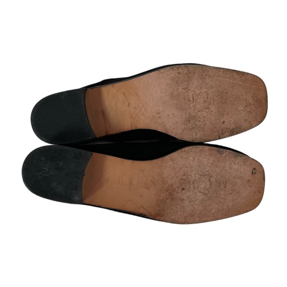 Stuart Weitzman Black Suede Genuine Leather Mules Loafers block heels 8.5 - Picture 9 of 10